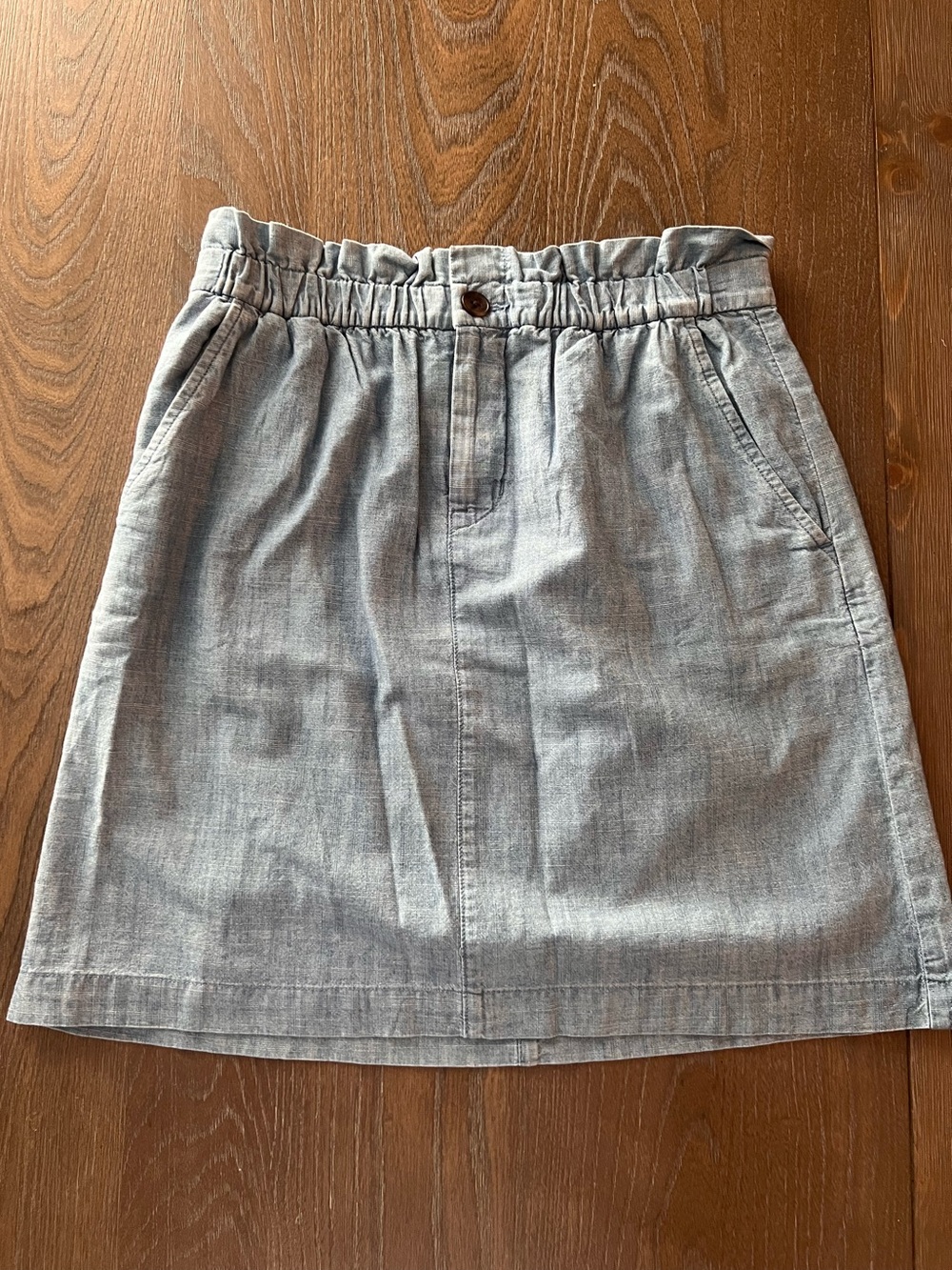 Women's Casual Light chambray Elastic-Waist Skirt